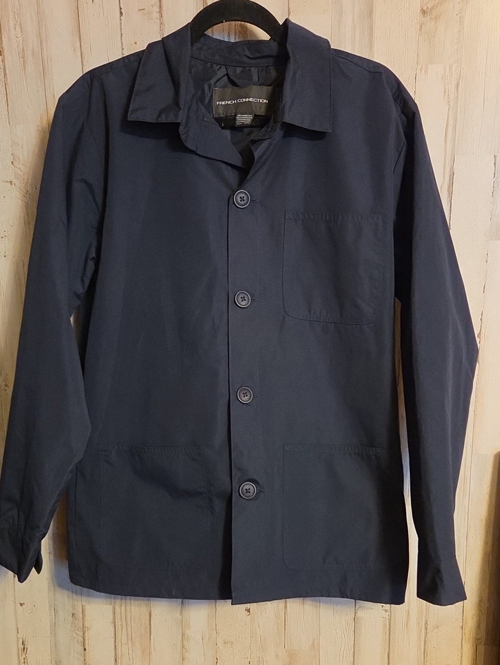 French Connection Men's Black Lightweight Shirt-Style Jacket